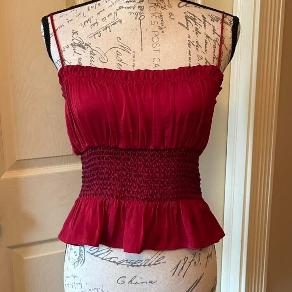 Free-people Women's Red and Burgundy Vest